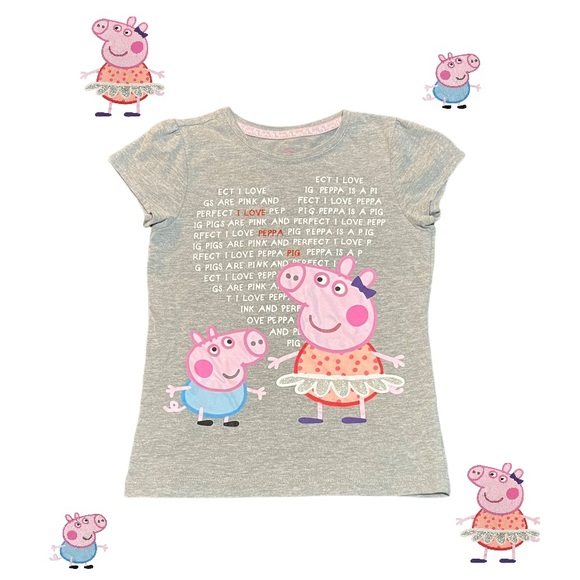 Peppa Pig Shirt Girls graphic tee shirt Size 6 - Picture 6 of 6